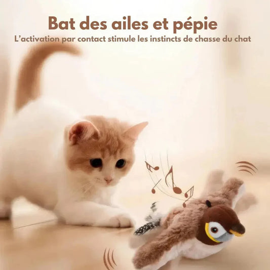 Jouet interactif oiseau volant pour chat