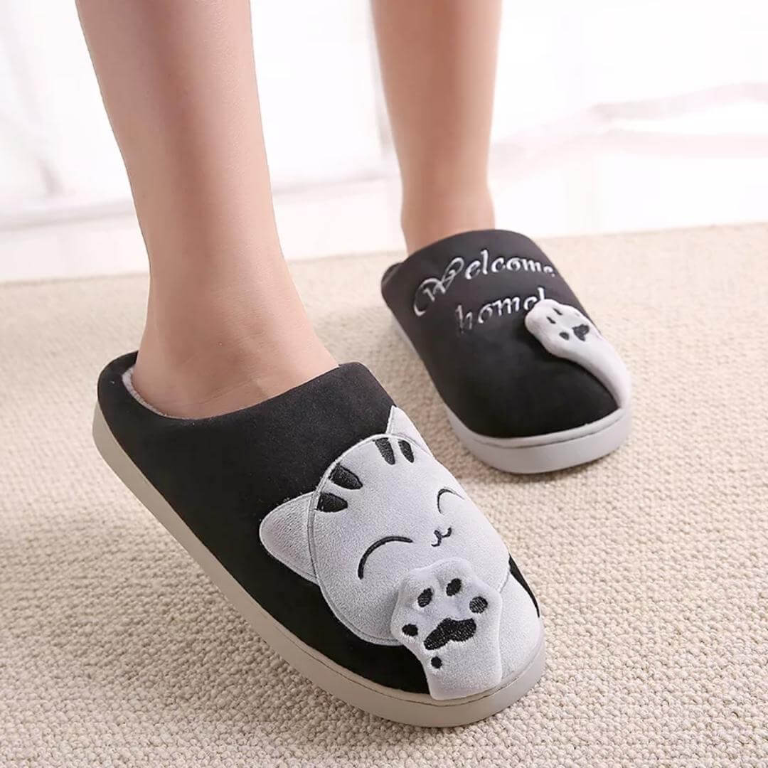 Chaussons Douillets Chat